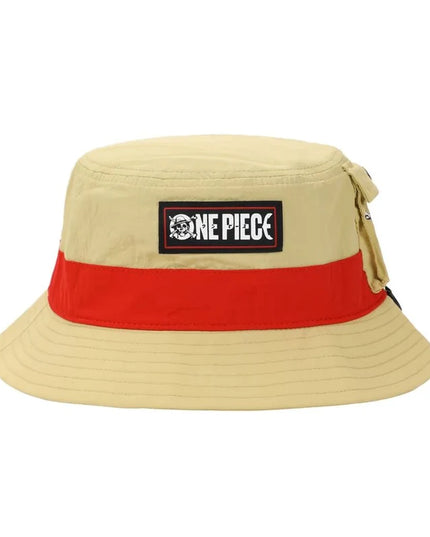 One Piece - Straw Hat Pirate Tan Bucket Hat with Side Pocket (BIOWORLD)
