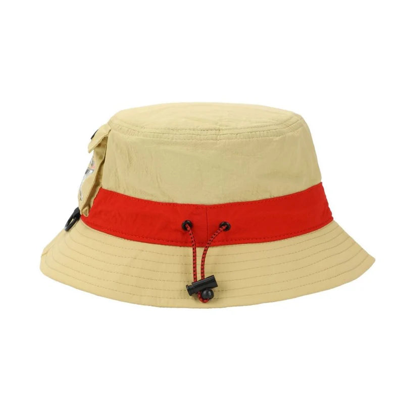 One Piece - Straw Hat Pirate Tan Bucket Hat with Side Pocket (BIOWORLD)