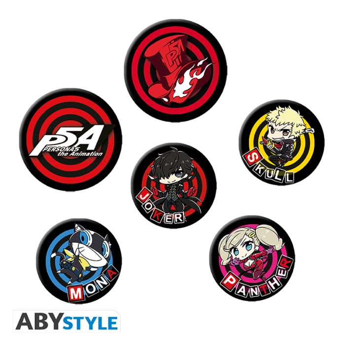 Persona 5 -  Phantom Theives Badge Pack (6 Badges) (ABYSTYLE)