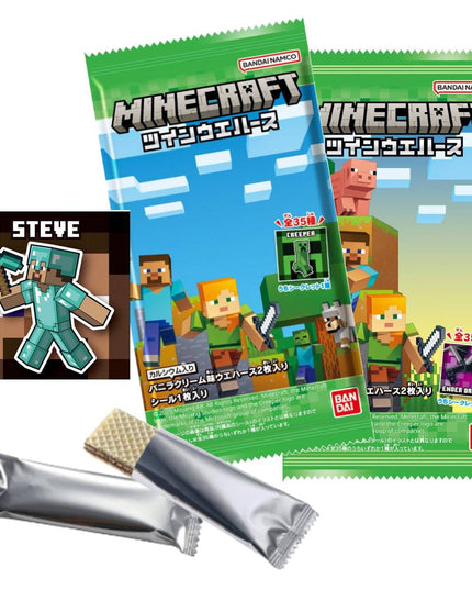 Minecraft Metallic Stickers and Vanilla Wafers (BANDAI)