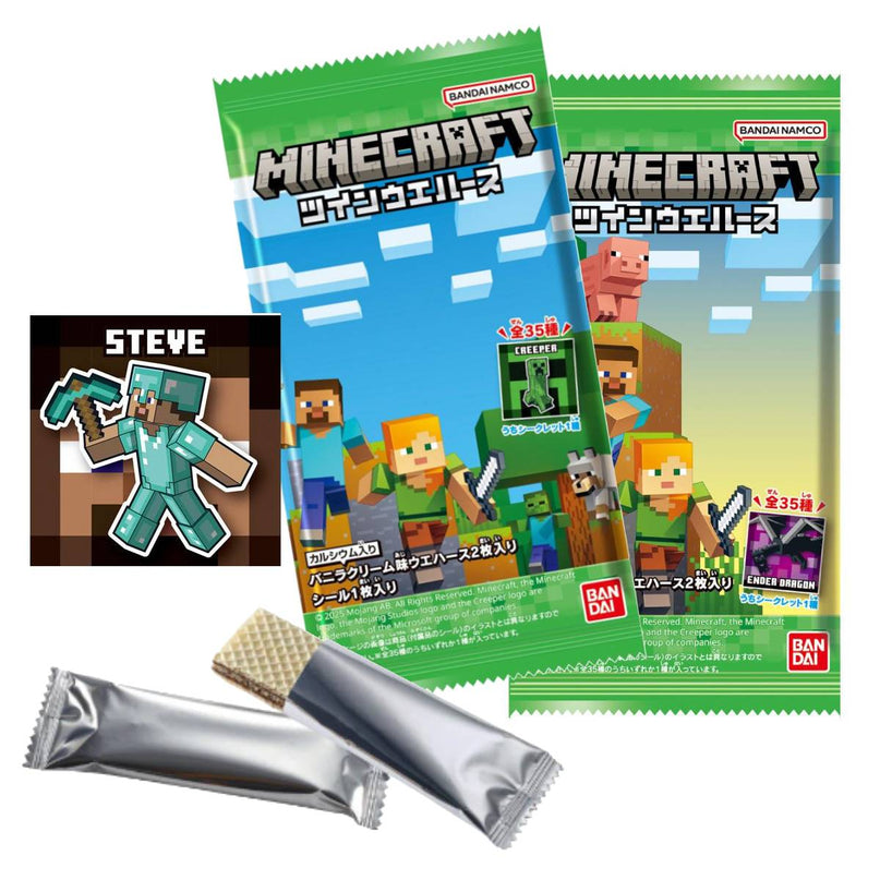 Minecraft Metallic Stickers and Vanilla Wafers (BANDAI)