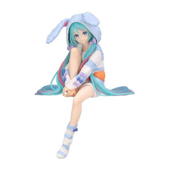 Hatsune Miku - Hatsune Miku Rabbit Ear Hood Pajama Blue Color Ver. Noodle Stopper PVC Statue 14 cm (FURYU)