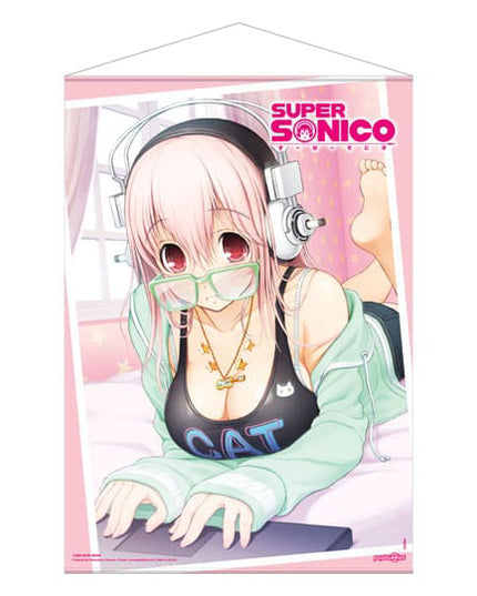 Super Sonico - Super Sonico on her Laptop Wallscroll 50 x 70 cm (POP BUDDIES)