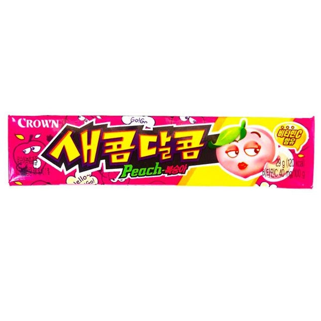 Crown - Saekom Dalkom Peach Hi-Chew Chewy Candy 29g (PAST BBE 12/22)