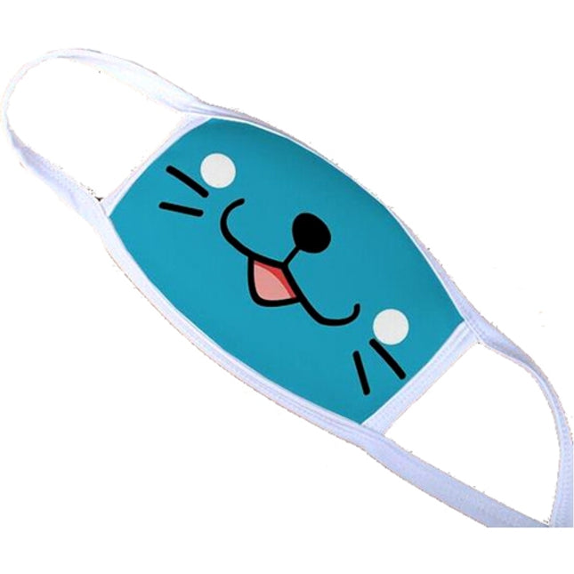 Happy Blue Cat Cloth Face Mask Washable Anime Cartoon Cute Adults Kids Emoji