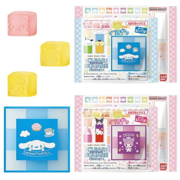 Sanrio Characters CLEARSQUARE Gummi & Coaster (Lemonade Flavour) (BANDAI) PAST BBE END AUG 25