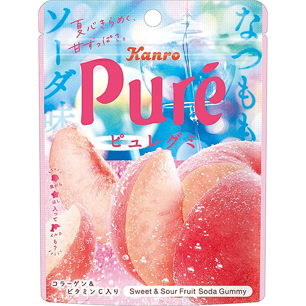 Pure Gummy Happy Peach Soda Flavour (KANRO)