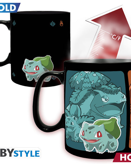 Pokemon - Kanto Starters Evolution Heat Change Mug 460ml (ABYSTYLE)