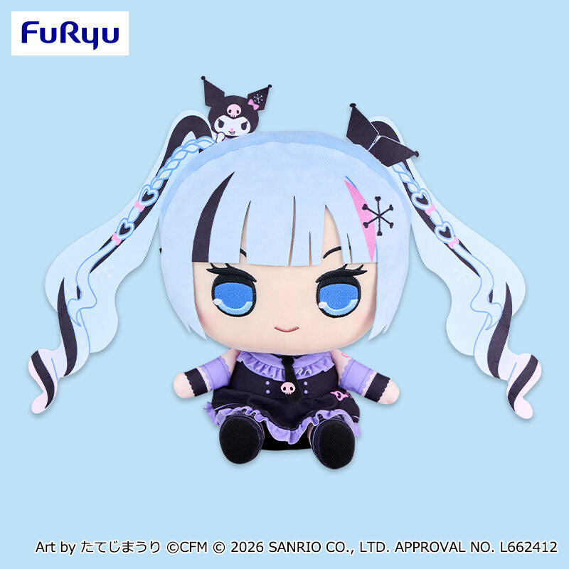 Hatsune Miku x Sanrio - Snow Miku x Kuromi Kyurumaru BIG Plush 29cm (FURYU)