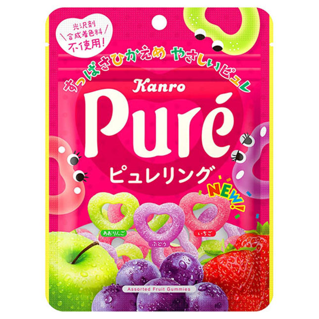 Pure Gummies - Fruity Ring Gummies (Apple, Grape, Orange) (KANRO)