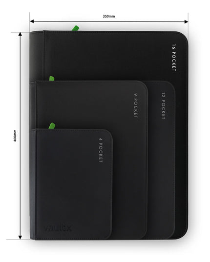 Vault X - Exo-Tech Zip Binder 16 Pocket - BLACK