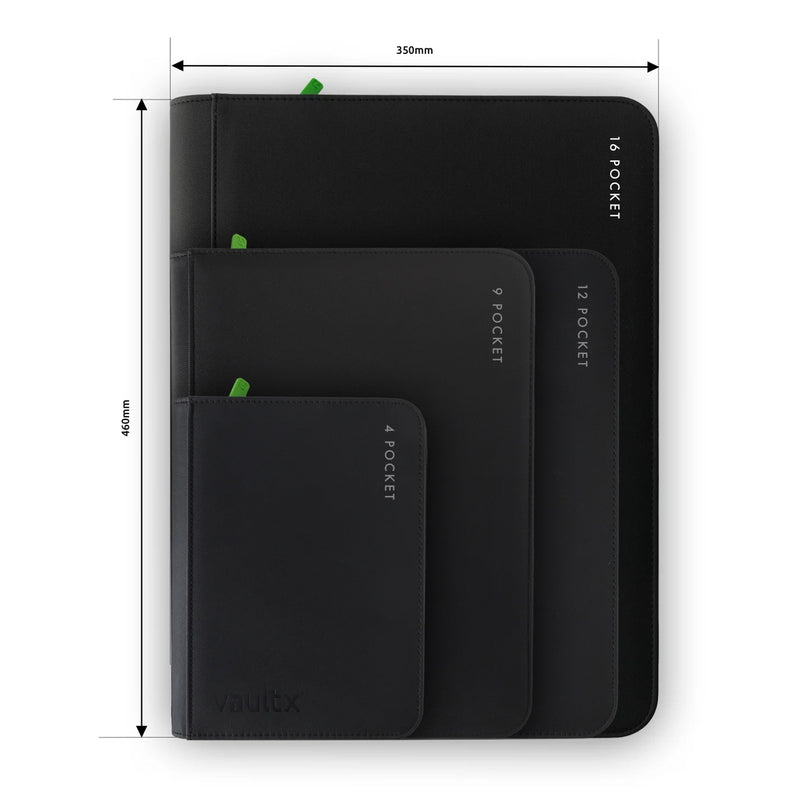Vault X - Exo-Tech Zip Binder 16 Pocket - BLACK