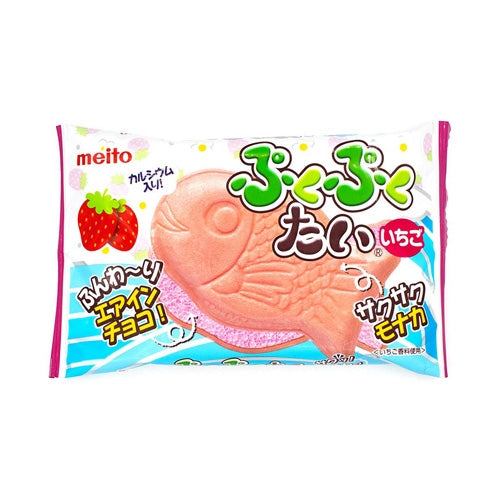 Meito PukuPuku Tai - Taiyaki Wafer - Strawberry Flavour 