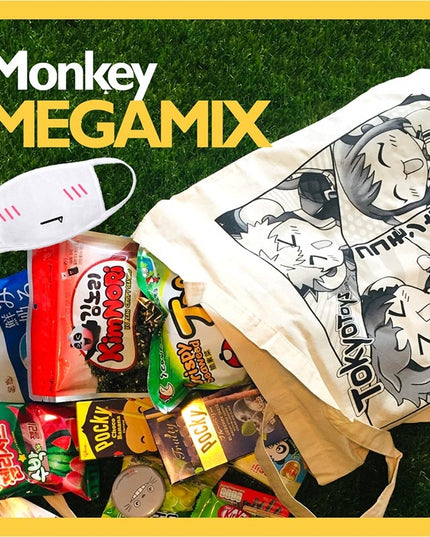 TokyoToys "Monkey" MEGAMIX! (Japanese Snack & Tote Saver Bundle)