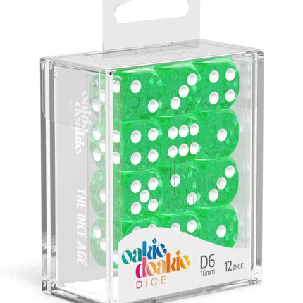 Oakie Doakie Dice D6 Dice 16 mm Speckled - Green (12)
