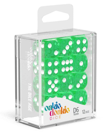 Oakie Doakie Dice D6 Dice 16 mm Speckled - Green (12)