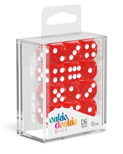 Oakie Doakie Dice D6 Dice 16 mm Speckled - Red (12)