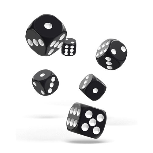 Oakie Doakie Dice D6 Dice 16 mm Solid - Black (12)