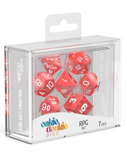 Oakie Doakie Dice RPG Set Marble - Red (7)