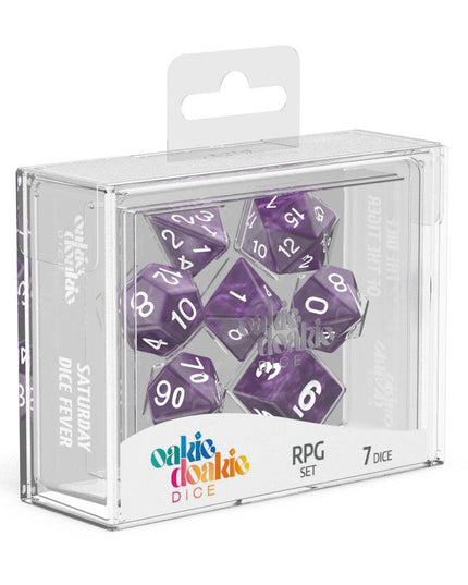 Oakie Doakie Dice RPG Set Marble - Purple