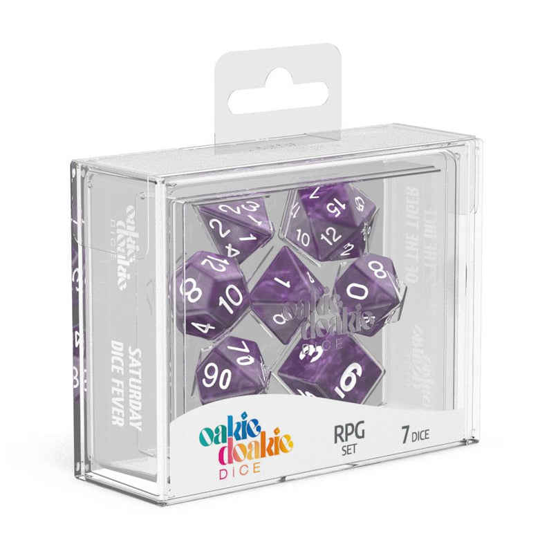 Oakie Doakie Dice RPG Set Marble - Purple