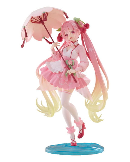 Hatsune Miku -  Sakura Miku Sakura Dress Ver. AMP PVC Statue Newley Written 21 cm (TAITO)