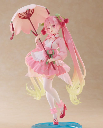 Hatsune Miku -  Sakura Miku Sakura Dress Ver. AMP PVC Statue Newley Written 21 cm (TAITO)