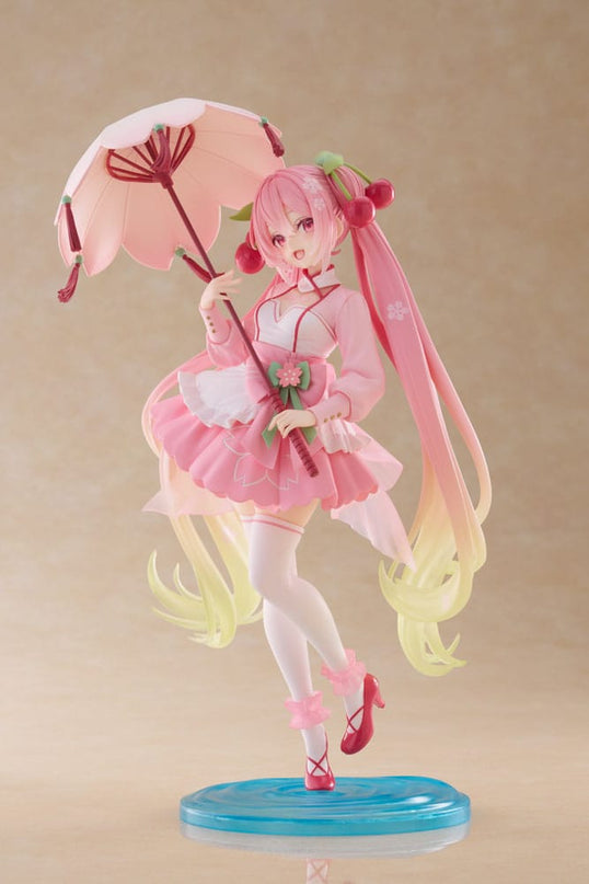 Hatsune Miku -  Sakura Miku Sakura Dress Ver. AMP PVC Statue Newley Written 21 cm (TAITO)