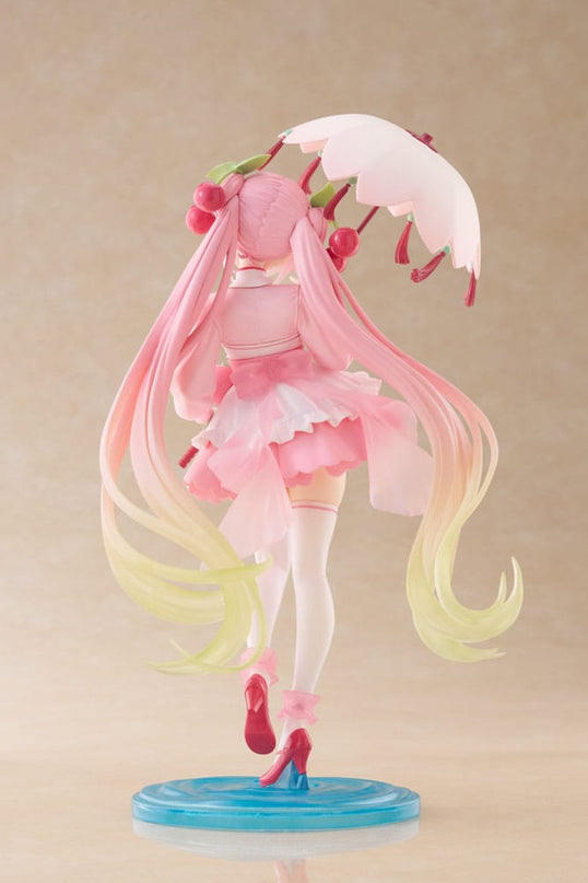 Hatsune Miku -  Sakura Miku Sakura Dress Ver. AMP PVC Statue Newley Written 21 cm (TAITO)