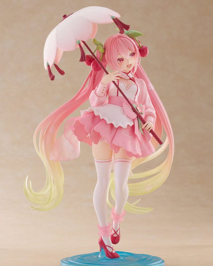 Hatsune Miku -  Sakura Miku Sakura Dress Ver. AMP PVC Statue Newley Written 21 cm (TAITO)