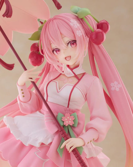Hatsune Miku -  Sakura Miku Sakura Dress Ver. AMP PVC Statue Newley Written 21 cm (TAITO)