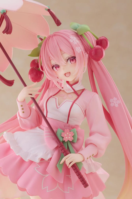 Hatsune Miku -  Sakura Miku Sakura Dress Ver. AMP PVC Statue Newley Written 21 cm (TAITO)
