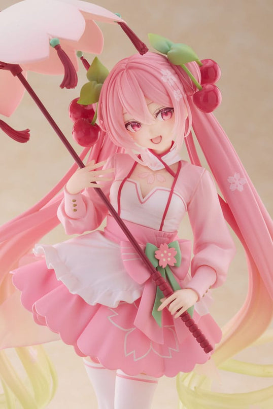 Hatsune Miku -  Sakura Miku Sakura Dress Ver. AMP PVC Statue Newley Written 21 cm (TAITO)