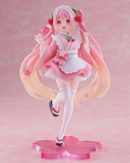 Hatsune Miku - Newley Written Sakura Miku Japanese Cafe Ver. PVC Statue 18 cm (TAITO)