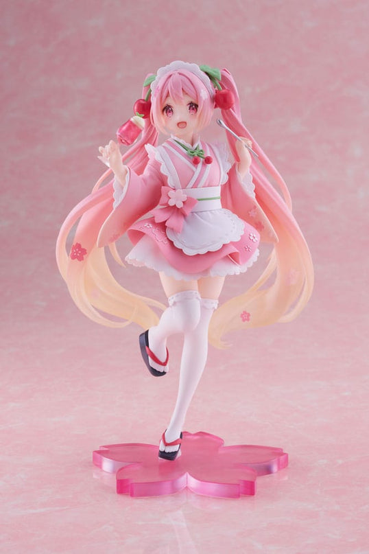 Hatsune Miku - Newley Written Sakura Miku Japanese Cafe Ver. PVC Statue 18 cm (TAITO)