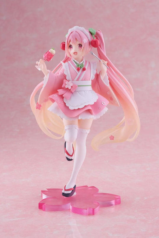Hatsune Miku - Newley Written Sakura Miku Japanese Cafe Ver. PVC Statue 18 cm (TAITO)