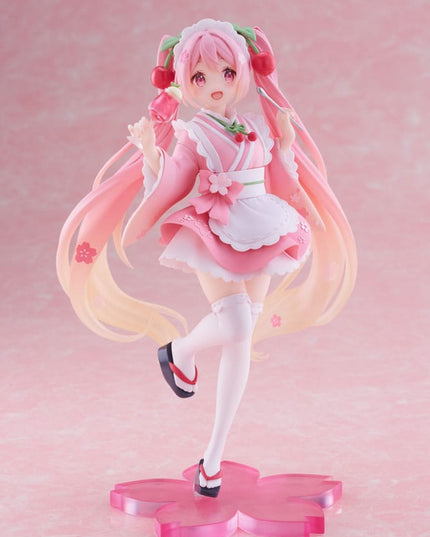 Hatsune Miku - Newley Written Sakura Miku Japanese Cafe Ver. PVC Statue 18 cm (TAITO)