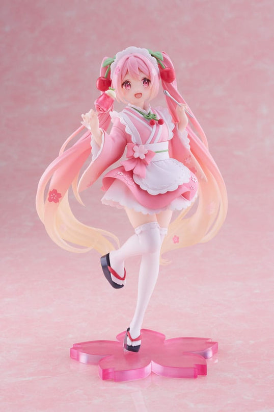 Hatsune Miku - Newley Written Sakura Miku Japanese Cafe Ver. PVC Statue 18 cm (TAITO)