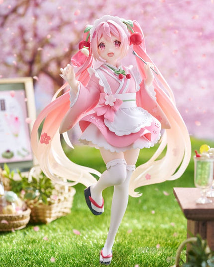 Hatsune Miku - Newley Written Sakura Miku Japanese Cafe Ver. PVC Statue 18 cm (TAITO)