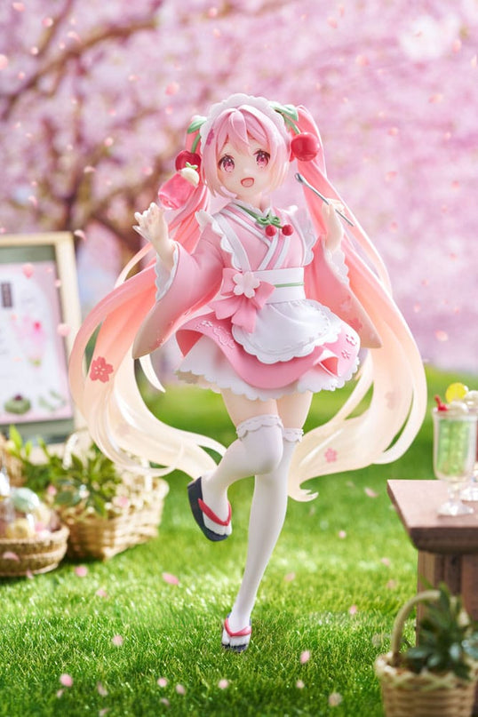 Hatsune Miku - Newley Written Sakura Miku Japanese Cafe Ver. PVC Statue 18 cm (TAITO)