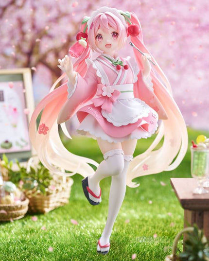 Hatsune Miku - Newley Written Sakura Miku Japanese Cafe Ver. PVC Statue 18 cm (TAITO)