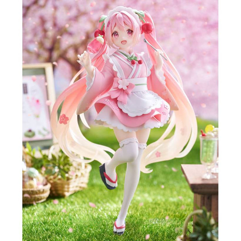 Hatsune Miku - Newley Written Sakura Miku Japanese Cafe Ver. PVC Statue 18 cm (TAITO)
