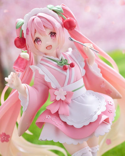 Hatsune Miku - Newley Written Sakura Miku Japanese Cafe Ver. PVC Statue 18 cm (TAITO)