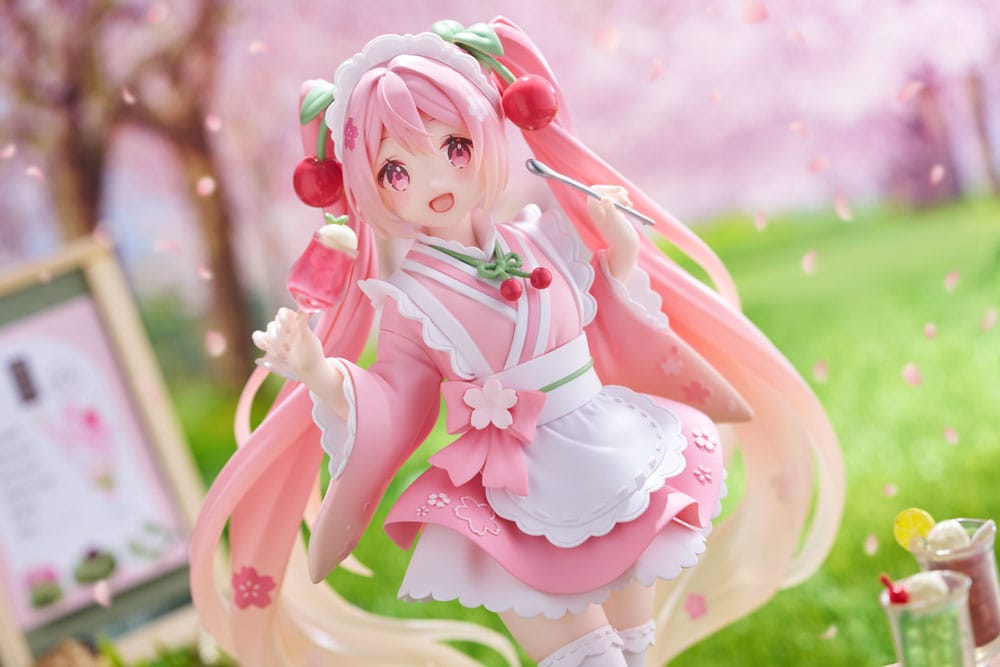Hatsune Miku - Newley Written Sakura Miku Japanese Cafe Ver. PVC Statue 18 cm (TAITO)