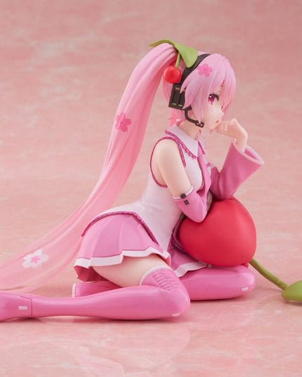 Hatsune Miku - Sakura Miku Cherry Cushion Ver. PVC Statue Desktop Cute Figure 13 cm (TAITO)