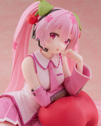 Hatsune Miku - Sakura Miku Cherry Cushion Ver. PVC Statue Desktop Cute Figure 13 cm (TAITO)