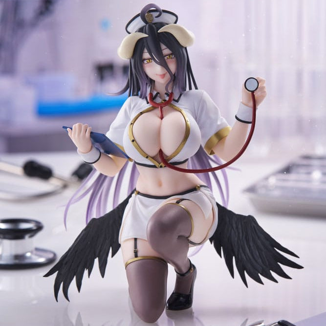 Overlord - Albedo Nurse Ver. Renewal PVC Statue Desktop Cute Figure 13 cm (SEGA)