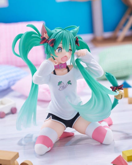 Hatsune Miku - Hatsune Miku Cat Ear T-Shirt Ver. PVC Statue Desktop Cute Figure 13 cm (TAITO)